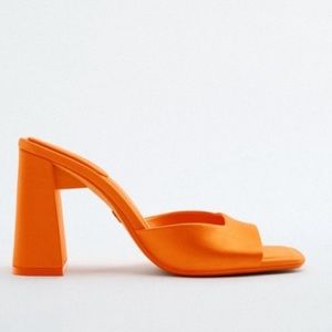 Zara High Heeled Satin Mule